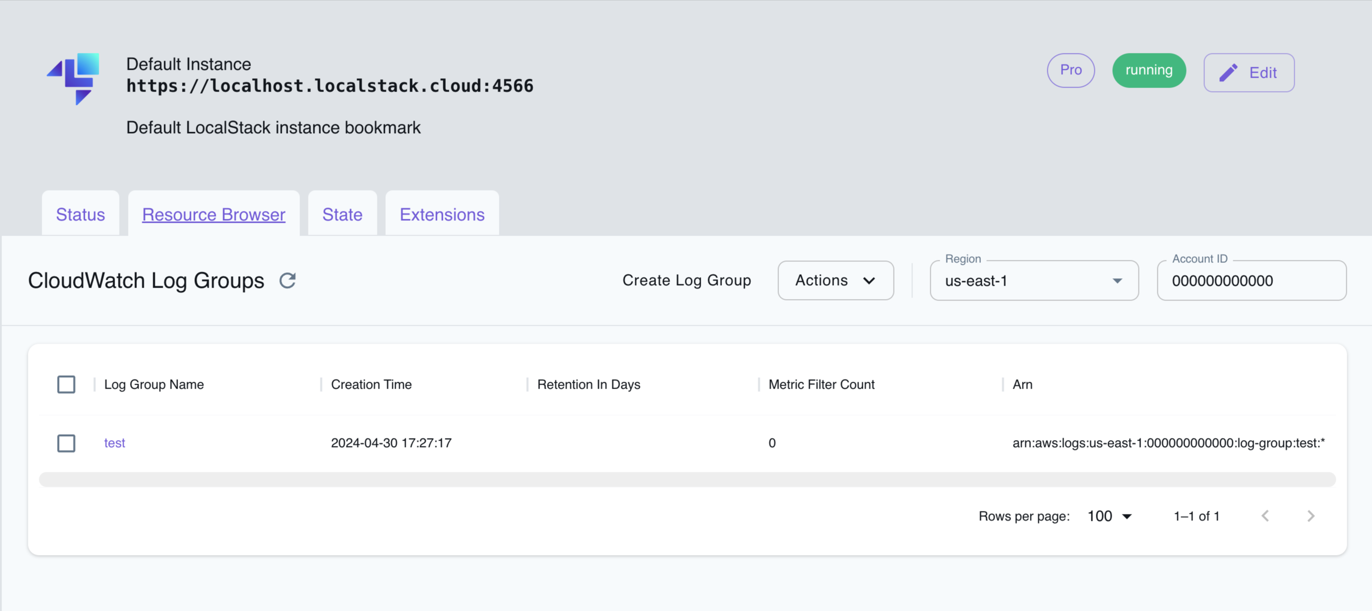 CloudWatch Logs Resource Browser